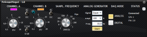 Graphical user interface (GUI) for accessing and changing settings of Mega1 USB oscilloscope