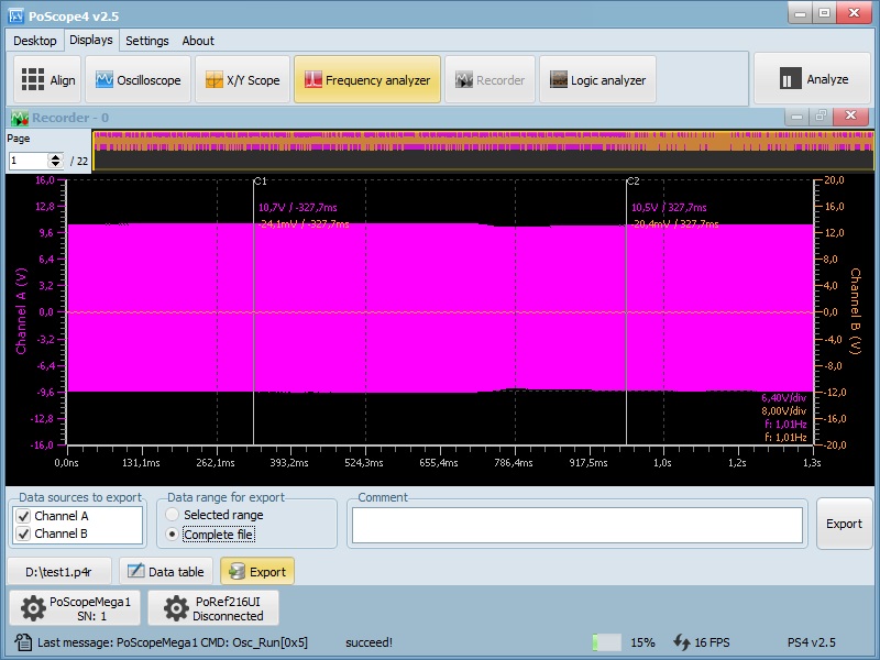 Export recorded data 