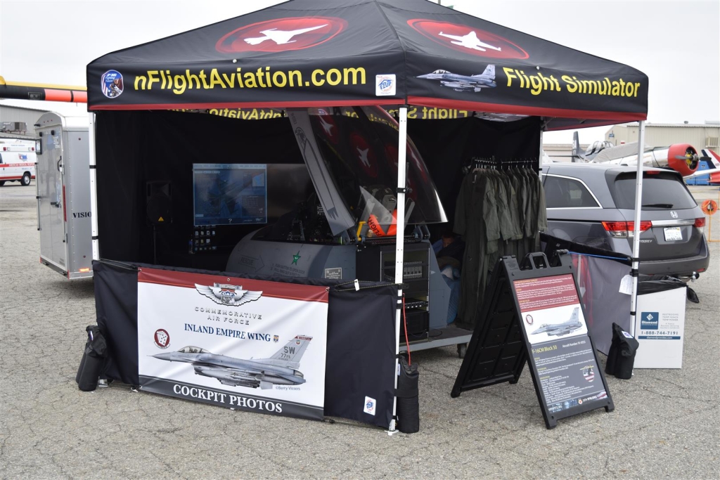 F16 flight simulator booth, showing simulator with PoKeys as flight simulator interface