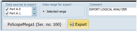 Logic analyzer export settings