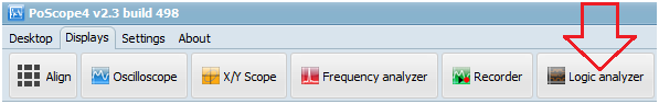 Open Logic analyzer display in PoScope4