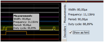 Hover your mouse over the signal to see fast measurements