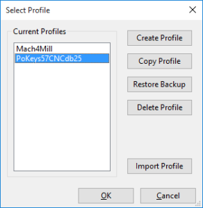 Mach4 profile selection for PoKeys57CNCdb25