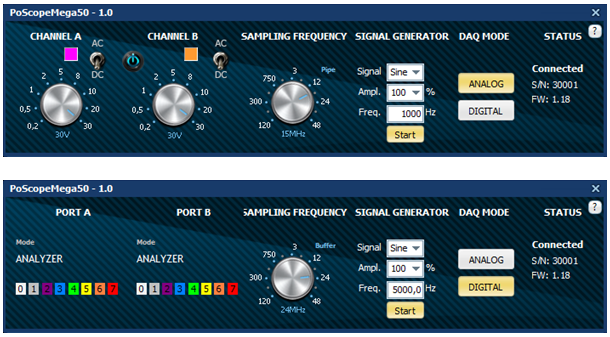 Fig. 14: PoScopeMega50 control gui