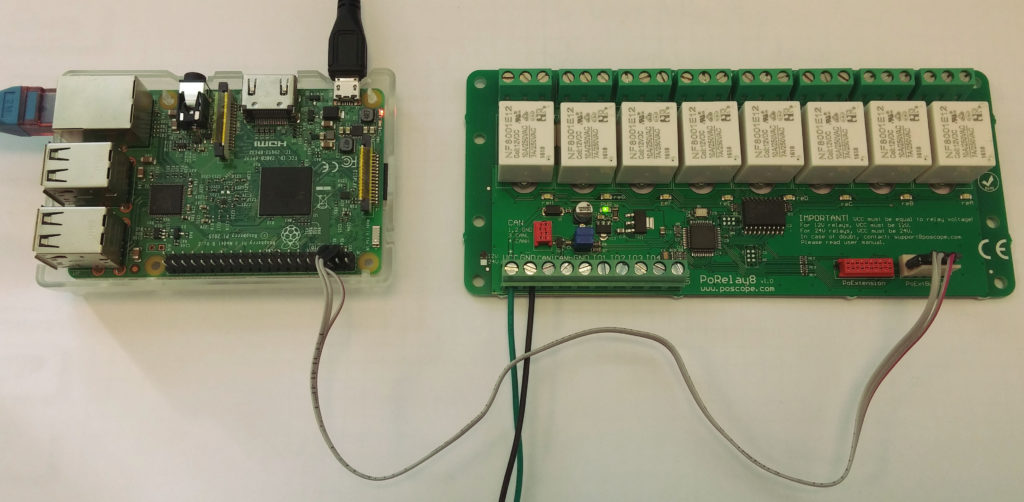 Raspberry Pi with relay module PoRelay8 