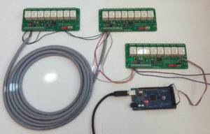 Picture 5: Arduino Mega2560 and 3 PoRelay8 boards