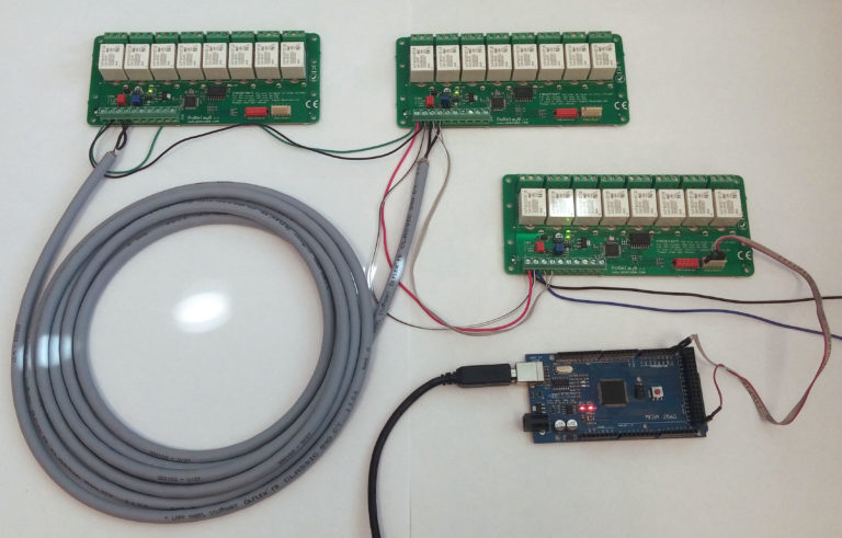 Arduino driving relay PoRelay8 board