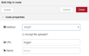 Picture 2: Http: input node configuration