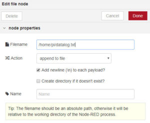 Picture 3: Storage: file conde configuration