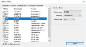 Picture 4: Scan for i2c sensors window
