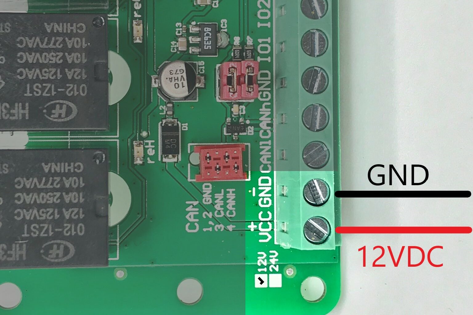 PoRelay8 power supply pinout