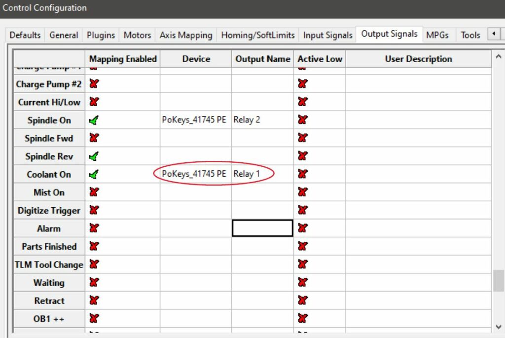 Mach4-Pokeys57CNC Output signal configuration