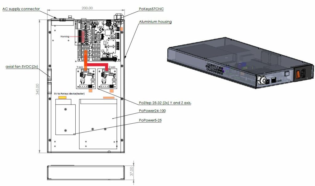 LINItester panel-eletronics (PoKeys57CNC)