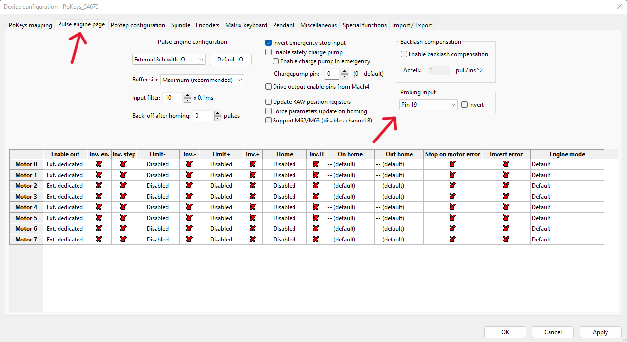 Mach4 probing setting in plugin. You only need to define the probing input pin.