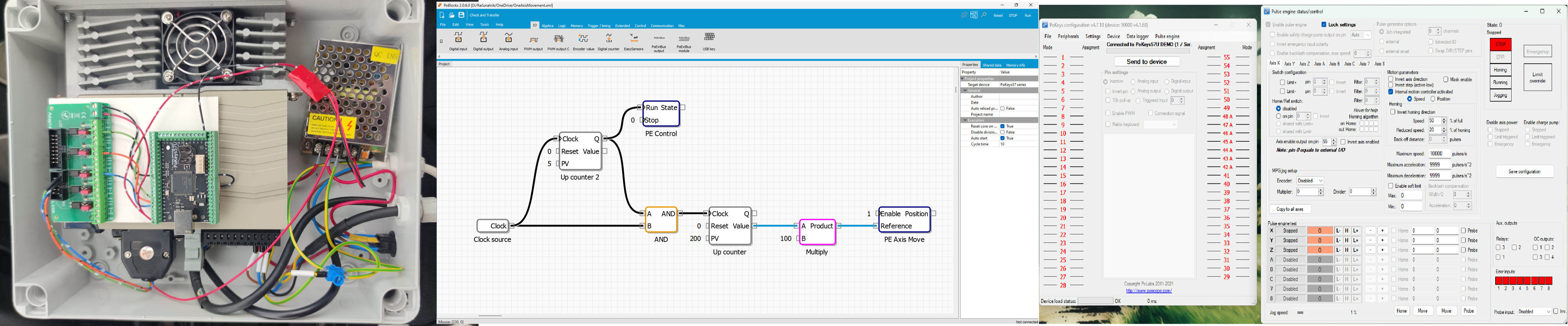 Motor position control with PoKeys