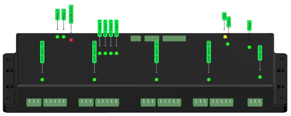 PoKeys57CNCpro4x25 CNC controller with drivers with LED signalisation for input or output signals